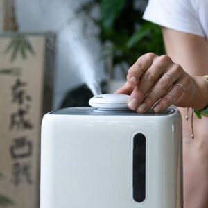 A girl with humidifier